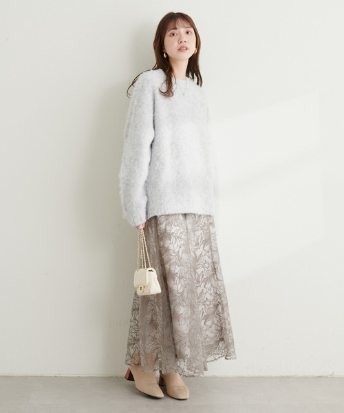 natural couture(ナチュラルクチュール)の「アルパカタッチふわもこニット(ニット/セーター・レディース・ライトグレー/ベージュ/ブルー/その他1・FREE)」の17枚目の写真