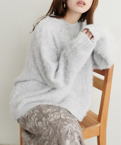 natural couture(ナチュラルクチュール)の「アルパカタッチふわもこニット(ニット/セーター・レディース・ライトグレー/ベージュ/ブルー/その他1・FREE)」の21枚目の写真