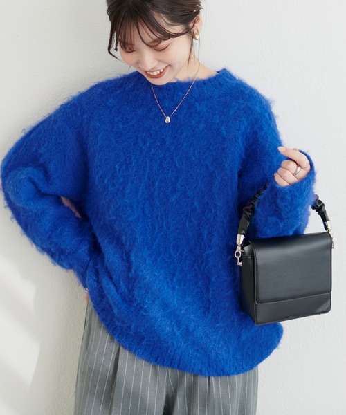 natural couture(ナチュラルクチュール)の「アルパカタッチふわもこニット(ニット/セーター・レディース・ライトグレー/ベージュ/ブルー/その他1・FREE)」の6枚目の写真