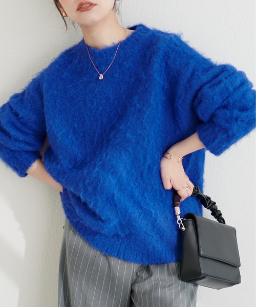 natural couture(ナチュラルクチュール)の「アルパカタッチふわもこニット(ニット/セーター・レディース・ライトグレー/ベージュ/ブルー/その他1・FREE)」の10枚目の写真
