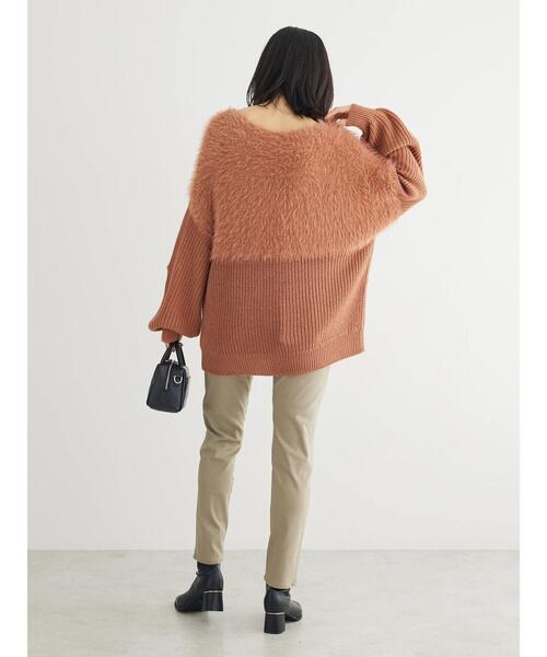 Petit fleur（プチフルール）の「・Petit　Fleur　シャギーキリカエニット（ニット/セーター・レディース・グレイッシュベージュ/オレンジ/ブルー/チャコールグレー/アイボリー/ブラック・FREE）」の16枚目の写真