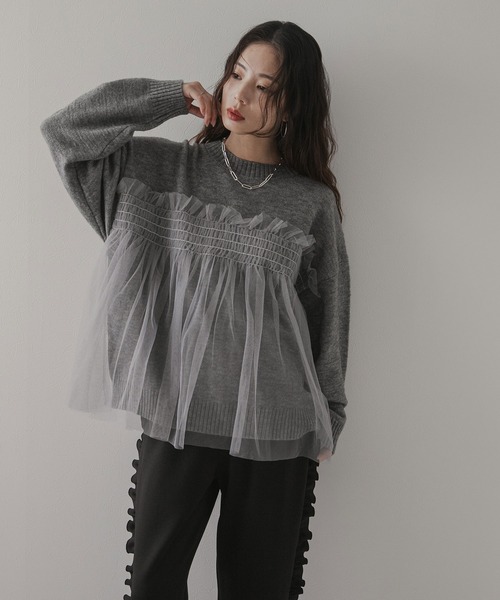 ★超美品★FilMelange for RHC セーター セール】チュールドッキングニット（ニット/セーター）｜rectangle