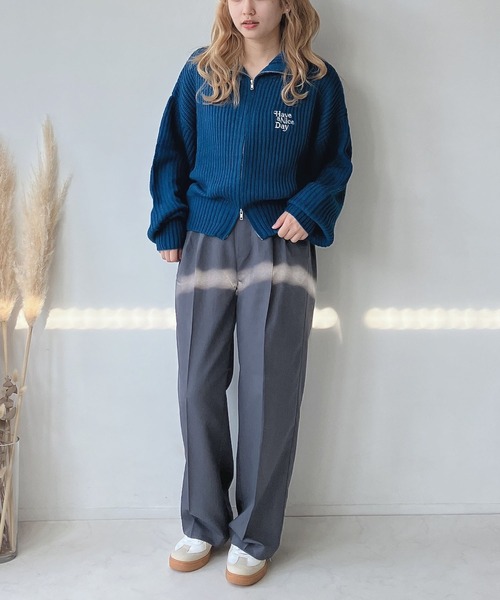 AS KNOW AS plus（アズノゥアズプラス）の「☆らくらくスラリ センタープレス タックワイドパンツ（スラックス・レディース・ブラック/チャコールグレー/ブラウン系・FREE）」の6枚目の写真