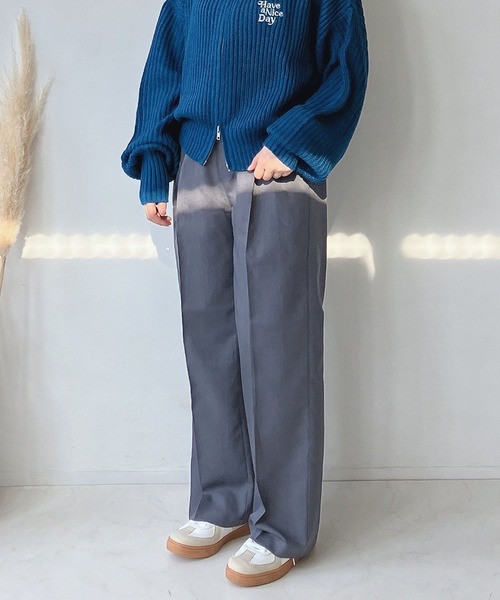 AS KNOW AS plus（アズノゥアズプラス）の「☆らくらくスラリ センタープレス タックワイドパンツ（スラックス・レディース・ブラック/チャコールグレー/ブラウン系・FREE）」の5枚目の写真