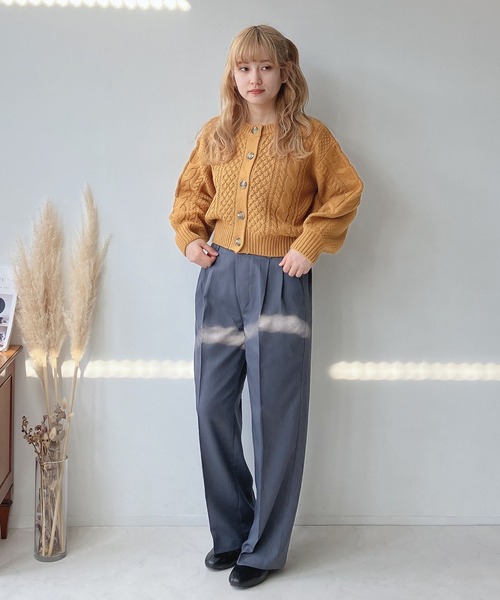 AS KNOW AS plus（アズノゥアズプラス）の「☆らくらくスラリ センタープレス タックワイドパンツ（スラックス・レディース・ブラック/チャコールグレー/ブラウン系・FREE）」の9枚目の写真