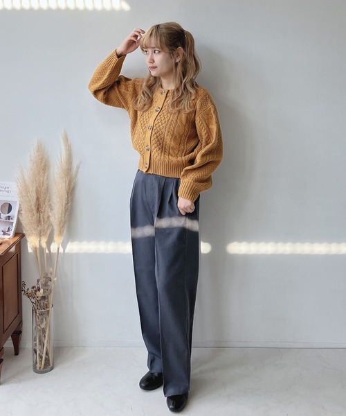 AS KNOW AS plus（アズノゥアズプラス）の「☆らくらくスラリ センタープレス タックワイドパンツ（スラックス・レディース・ブラック/チャコールグレー/ブラウン系・FREE）」の10枚目の写真
