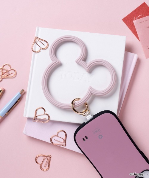 Hamee（ハミィ）の「ディズニーキャラクター シリコンハンドストラップ(ミッキーアイコン)（スマホグッズ・レディース・ブラック/ベージュ/サックスブルー/ベビーピンク・FREE）」の4枚目の写真