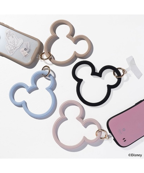 Hamee（ハミィ）の「ディズニーキャラクター シリコンハンドストラップ(ミッキーアイコン)（スマホグッズ・レディース・ブラック/ベージュ/サックスブルー/ベビーピンク・FREE）」の5枚目の写真