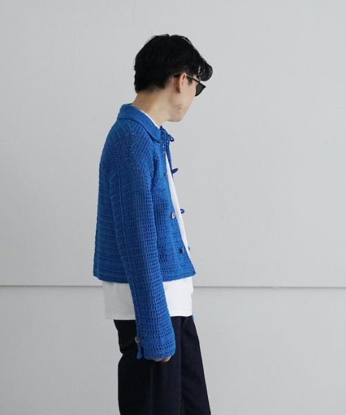 KAIKO 青 カーディガン　CROCHET BLOUSON KAIKO（カイコー）の「KAIKO CROCHET BLOUSON（ブルゾン）」 - WEAR
