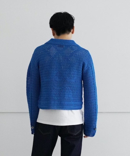 KAIKO 青 カーディガン　CROCHET BLOUSON KAIKO（カイコー）の「KAIKO CROCHET BLOUSON（ブルゾン）」 - WEAR