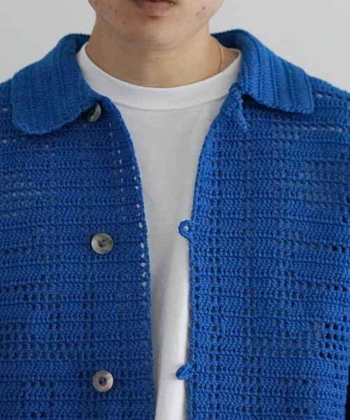 KAIKO 青 カーディガン　CROCHET BLOUSON KAIKO（カイコー）の「KAIKO CROCHET BLOUSON（ブルゾン）」 - WEAR