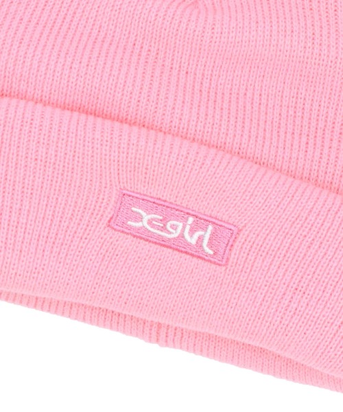 X-girl（エックスガール）の「3WAY KNIT CAP（ニットキャップ/ビーニー・レディース・グレー/ピンク・ONE SIZE）」の7枚目の写真