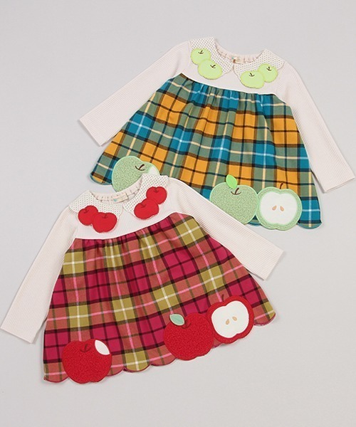 baby cheer（ベイビーチアー）の「りんごチェックチュニック