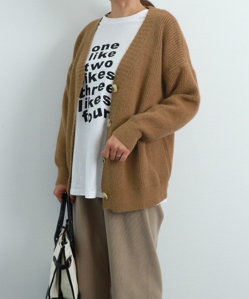 Miniministore(ミニミニストア)の「ニットカーディガン Vネック 中厚手秋冬(カーディガン/ボレロ・レディース・ブラック/アイボリー/ブラウン・フリー)」の14枚目の写真