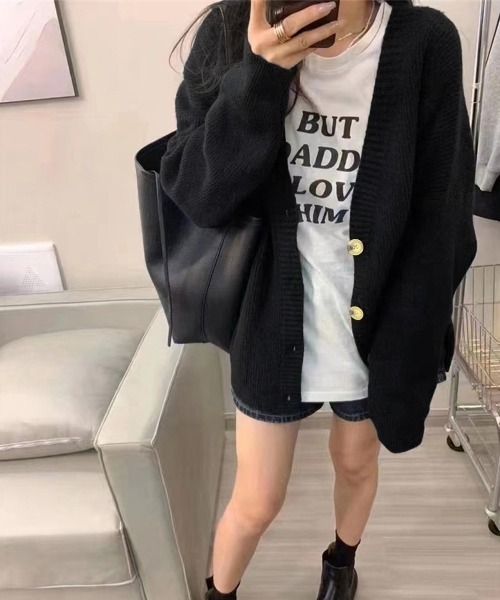 Miniministore(ミニミニストア)の「ニットカーディガン Vネック 中厚手秋冬(カーディガン/ボレロ・レディース・ブラック/アイボリー/ブラウン・フリー)」の17枚目の写真
