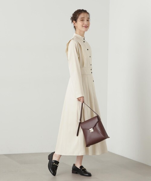 N.（N. Natural Beauty Basic）（エヌエヌナチュラルビューティーベーシック）の「【S Size Line】◆タックショルダーロングワンピース（ワンピース・レディース・グレー/ホワイト・MEDIUM/SMALL）」の15枚目の写真