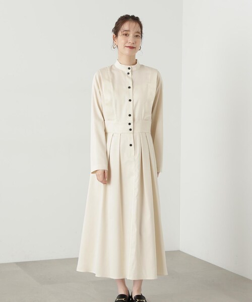 N.（N. Natural Beauty Basic）（エヌエヌナチュラルビューティーベーシック）の「【S Size Line】◆タックショルダーロングワンピース（ワンピース・レディース・グレー/ホワイト・MEDIUM/SMALL）」の18枚目の写真