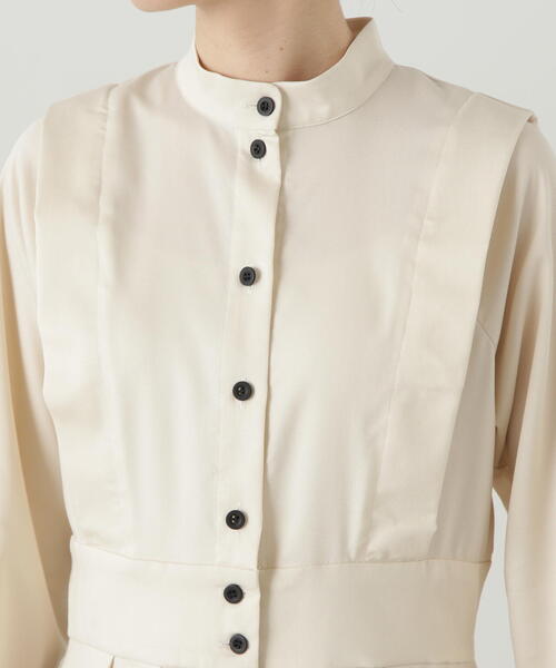 N.（N. Natural Beauty Basic）（エヌエヌナチュラルビューティーベーシック）の「【S Size Line】◆タックショルダーロングワンピース（ワンピース・レディース・グレー/ホワイト・MEDIUM/SMALL）」の21枚目の写真