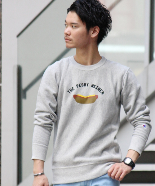 Champion(チャンピオン)の「◇CHAMPION*Mark McNairy*417別注 HOT DOG スウェット(スウェット・メンズ・ライトグレー/ネイビー・X-LARGE/MEDIUM/LARGE)」の15枚目の写真