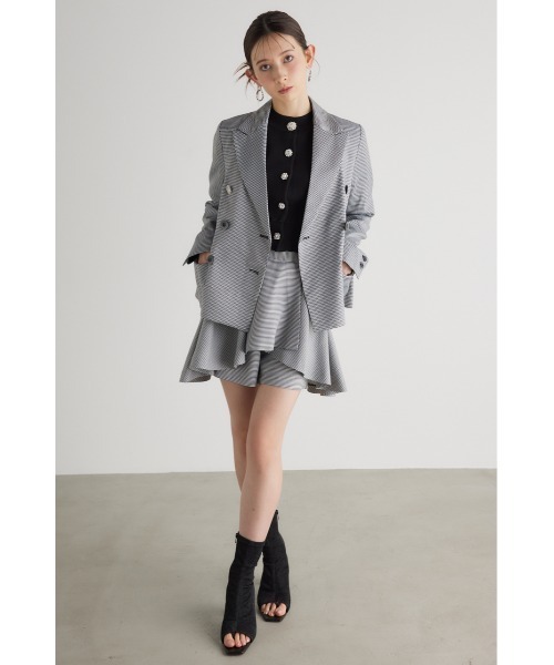 rienda（リエンダ）の「コンパクトテーラードジャケット（テーラードジャケット・レディース・ホワイト/ライトピンク/マルチ/ネイビー/ブラック・MEDIUM/SMALL）」の21枚目の写真