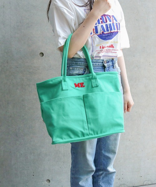 ACCOMMODE（アコモデ）の「キャンバスサガラMEトートバッグ（トートバッグ・レディース・ブルー/グリーン/アイボリー/ピンク/パープル・FREE）」の3枚目の写真