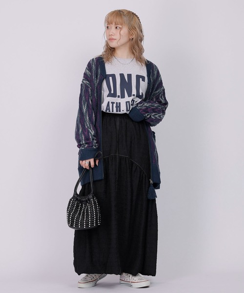 DOUBLE NAME（ダブルネーム）の「ジグザグジャガードZIPカーディガン（カーディガン/ボレロ・レディース・ベージュ系/ネイビー/グリーン・FREE）」の10枚目の写真