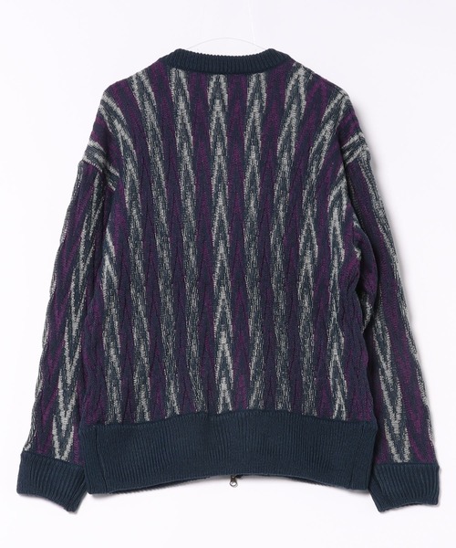 DOUBLE NAME（ダブルネーム）の「ジグザグジャガードZIPカーディガン（カーディガン/ボレロ・レディース・ベージュ系/ネイビー/グリーン・FREE）」の18枚目の写真