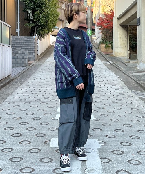 DOUBLE NAME（ダブルネーム）の「ジグザグジャガードZIPカーディガン（カーディガン/ボレロ・レディース・ベージュ系/ネイビー/グリーン・FREE）」の19枚目の写真