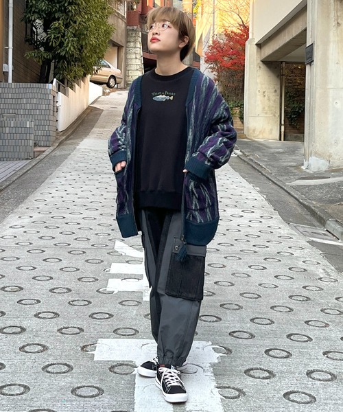 DOUBLE NAME（ダブルネーム）の「ジグザグジャガードZIPカーディガン（カーディガン/ボレロ・レディース・ベージュ系/ネイビー/グリーン・FREE）」の22枚目の写真