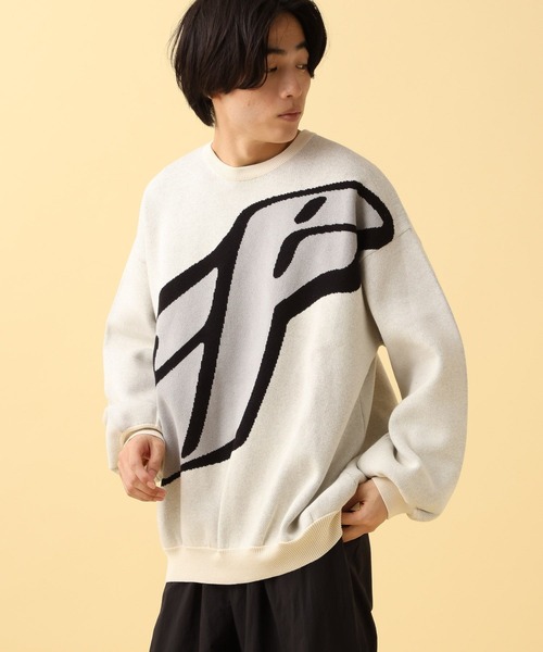 PBLIM(ページボーイリム)の「PBLIM/インパクトロゴニット(ニット/セーター・レディース・オフホワイト/グレー/ブルー・FREE)」の4枚目の写真