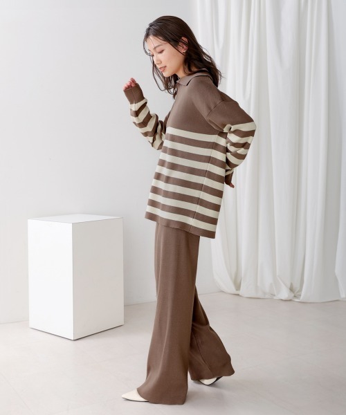 Bou Jeloud（ブージュルード）の「ボーダー襟付きセットアップ（セットアップ・レディース・ブラック/グレー・38）」の16枚目の写真