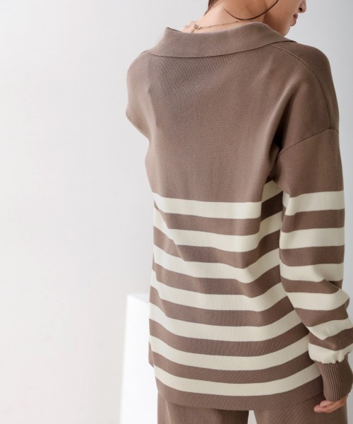 Bou Jeloud（ブージュルード）の「ボーダー襟付きセットアップ（セットアップ・レディース・ブラック/グレー・38）」の13枚目の写真