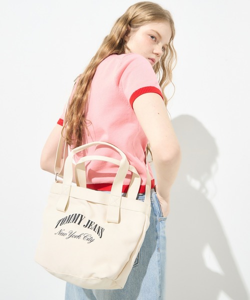 tommy jeans（トミー ジーンズ）の「ホットサマーミニトートバッグ（トートバッグ・レディース・オフホワイト/ネイビー・FREE）」の20枚目の写真