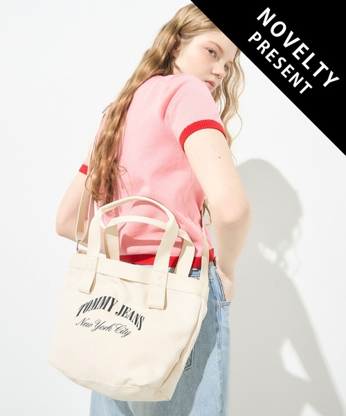 tommy jeans（トミー ジーンズ）の「ホットサマーミニトートバッグ（トートバッグ・レディース・オフホワイト/ネイビー・FREE）」の14枚目の写真