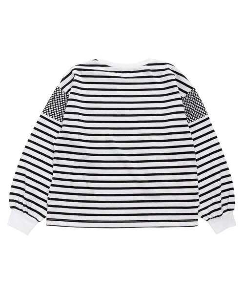 algy(アルジー)の「メッシュ切替ボーダーロンT(Tシャツ/カットソー・キッズ・ブルー/ラベンダー/ブラック・XXX-SMALL/XX-SMALL/X-SMALL/MEDIUM/SMALL)」の7枚目の写真