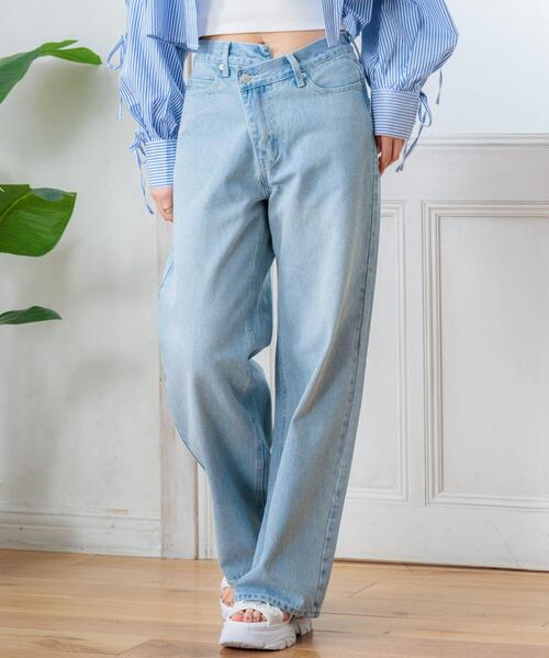 INGNI（イング）の「ウエストデザインワイドデニムパンツ／Ａ（デニムパンツ・レディース・ブルー系その他3/グレー・FREE）」の2枚目の写真