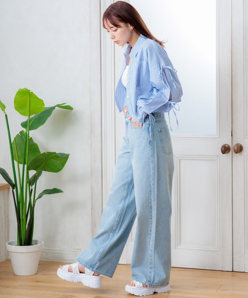 INGNI（イング）の「ウエストデザインワイドデニムパンツ／Ａ（デニムパンツ・レディース・ブルー系その他3/グレー・FREE）」の13枚目の写真