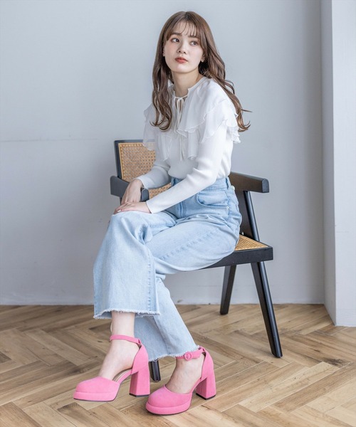 clear(クリア)の「コーデュロイヒールパンプス(パンプス・レディース・ピンク/グリーン/アイボリー・L/M)」の15枚目の写真