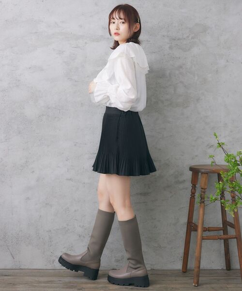 RETRO GIRL(レトロガール)の「袖チュールフリル襟ブラウス(シャツ/ブラウス・レディース・ブラック/オフホワイト/グリーン・FREE)」の6枚目の写真