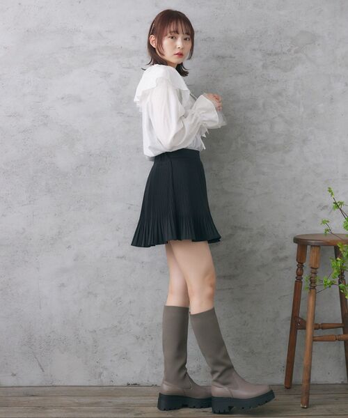 RETRO GIRL(レトロガール)の「袖チュールフリル襟ブラウス(シャツ/ブラウス・レディース・ブラック/オフホワイト/グリーン・FREE)」の7枚目の写真