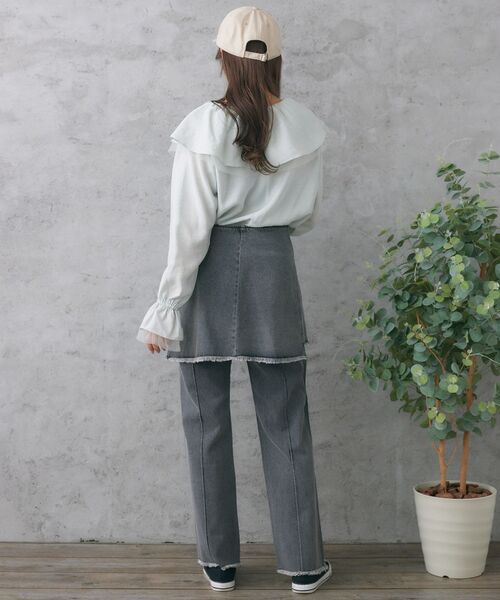 RETRO GIRL(レトロガール)の「袖チュールフリル襟ブラウス(シャツ/ブラウス・レディース・ブラック/オフホワイト/グリーン・FREE)」の18枚目の写真