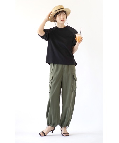 e-zakkamania stores(イーザッカマニアストアーズ)の「タックスリーブ プルオーバー(Tシャツ/カットソー・レディース・オフホワイト/ブラック・M)」の6枚目の写真