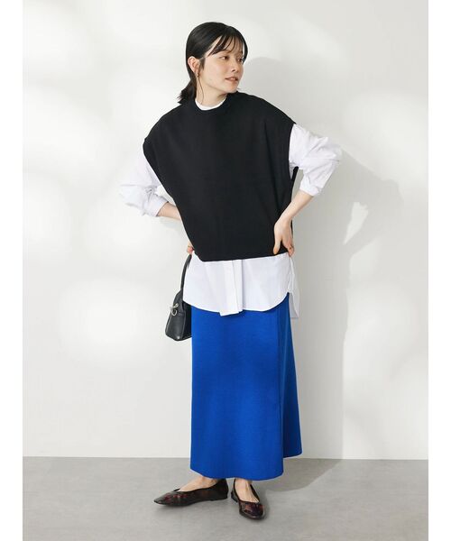 CRAFT STANDARD BOUTIQUE（クラフトスタンダードブティック）の「配色クルーネックニットベスト（ベスト・レディース・ネイビー/ブラック/アイボリー・FREE）」の13枚目の写真