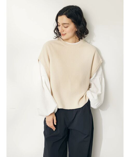 CRAFT STANDARD BOUTIQUE（クラフトスタンダードブティック）の「配色クルーネックニットベスト（ベスト・レディース・ネイビー/ブラック/アイボリー・FREE）」の17枚目の写真