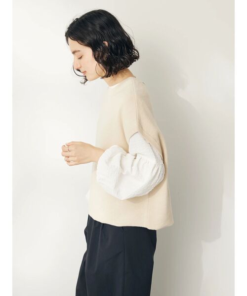 CRAFT STANDARD BOUTIQUE（クラフトスタンダードブティック）の「配色クルーネックニットベスト（ベスト・レディース・ネイビー/ブラック/アイボリー・FREE）」の18枚目の写真