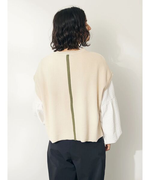 CRAFT STANDARD BOUTIQUE（クラフトスタンダードブティック）の「配色クルーネックニットベスト（ベスト・レディース・ネイビー/ブラック/アイボリー・FREE）」の20枚目の写真