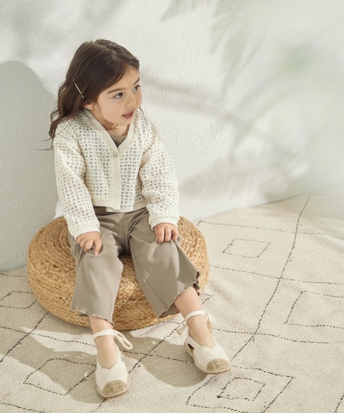 sea and shells by pairmanon（シーアンドシェルズバイペアマノン）の「【sea and shells by pairmanon】透かし編み風 カーディガン（その他ベビーウェア・キッズ・ブラウン/ホワイト/カーキ・90/80/110/100）」の6枚目の写真