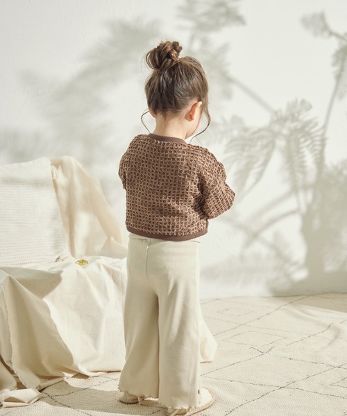 sea and shells by pairmanon（シーアンドシェルズバイペアマノン）の「【sea and shells by pairmanon】透かし編み風 カーディガン（その他ベビーウェア・キッズ・ブラウン/ホワイト/カーキ・90/80/110/100）」の10枚目の写真