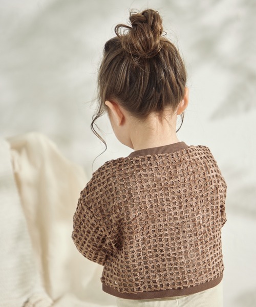 sea and shells by pairmanon（シーアンドシェルズバイペアマノン）の「【sea and shells by pairmanon】透かし編み風 カーディガン（その他ベビーウェア・キッズ・ブラウン/ホワイト/カーキ・90/80/110/100）」の13枚目の写真