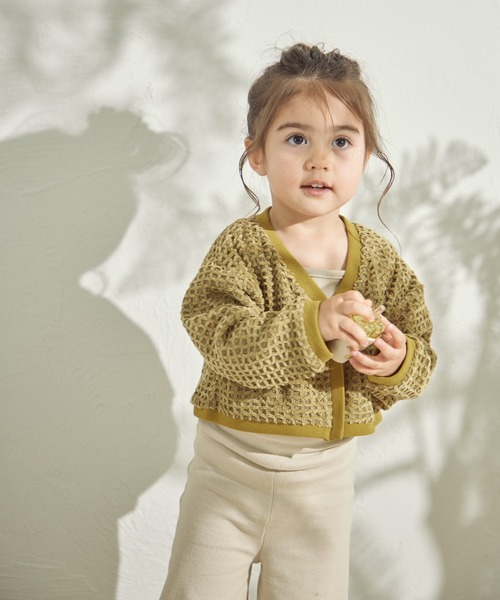 sea and shells by pairmanon（シーアンドシェルズバイペアマノン）の「【sea and shells by pairmanon】透かし編み風 カーディガン（その他ベビーウェア・キッズ・ブラウン/ホワイト/カーキ・90/80/110/100）」の17枚目の写真